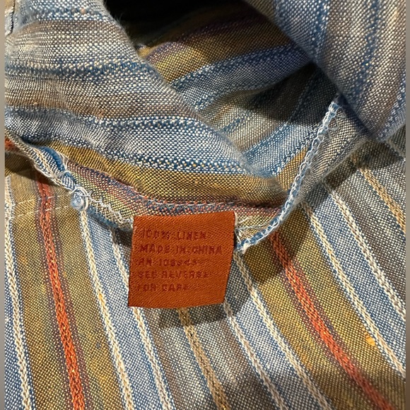 Men’s vintage Royal Prestige PD linen striped shirt size, XL - Picture 10 of 12
